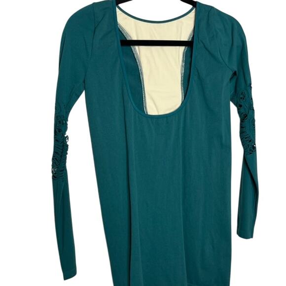 Free People Intimately Turquoise / Green Bodycon‎ Dress Open Back Medium / Large - Picture 4 of 7